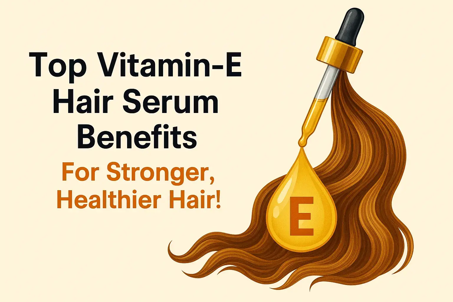 Top Vitamin-E Hair Serum Benefits for Stronger, Shinier, and Healthier Hair – Promotes Hair Growth, Reduces Frizz, Nourishes Scalp, and Repairs Damaged Hair