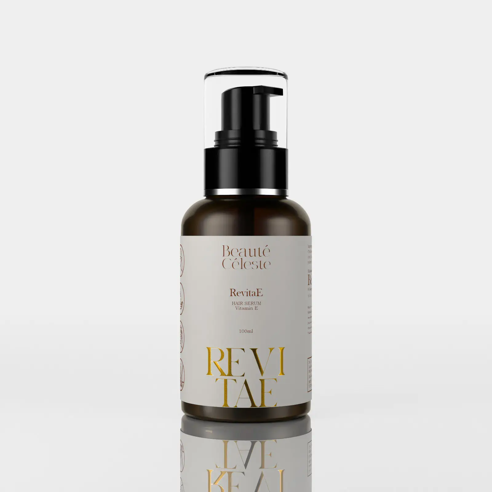Beaute celeste RivetaE Vitamin‑E Hair Serum 100 ml bottle – Nourishing anti‑damage formula for stronger, shinier, and healthier hair